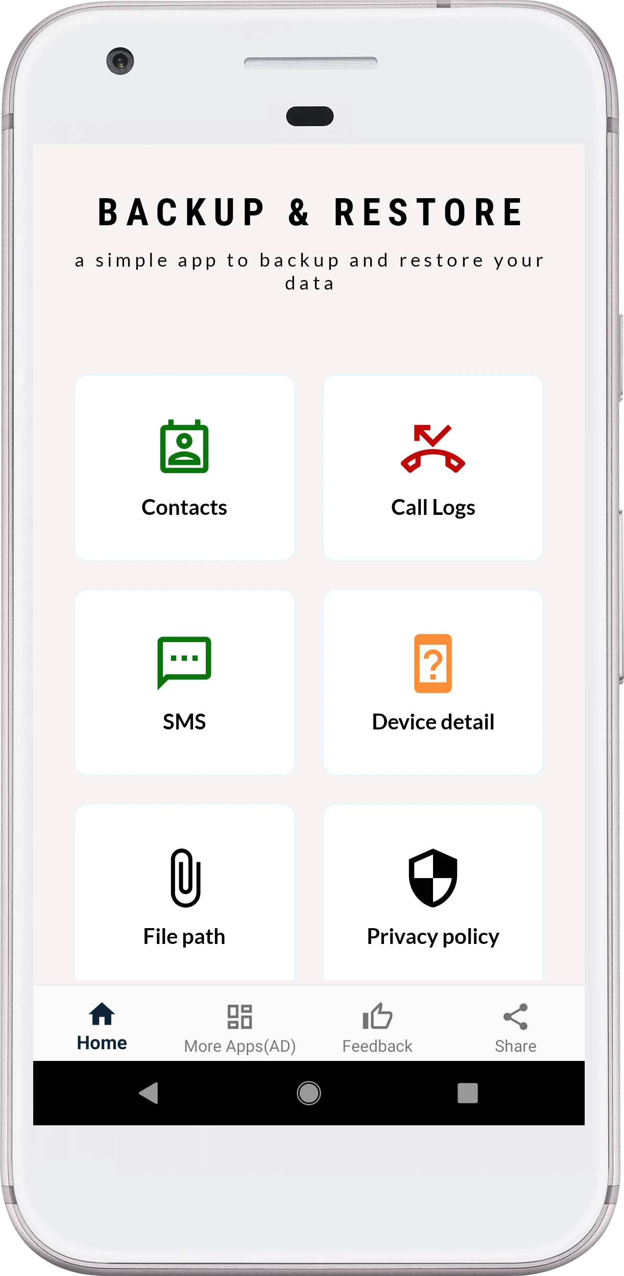 Restore Calllogs and Contacts screenshot